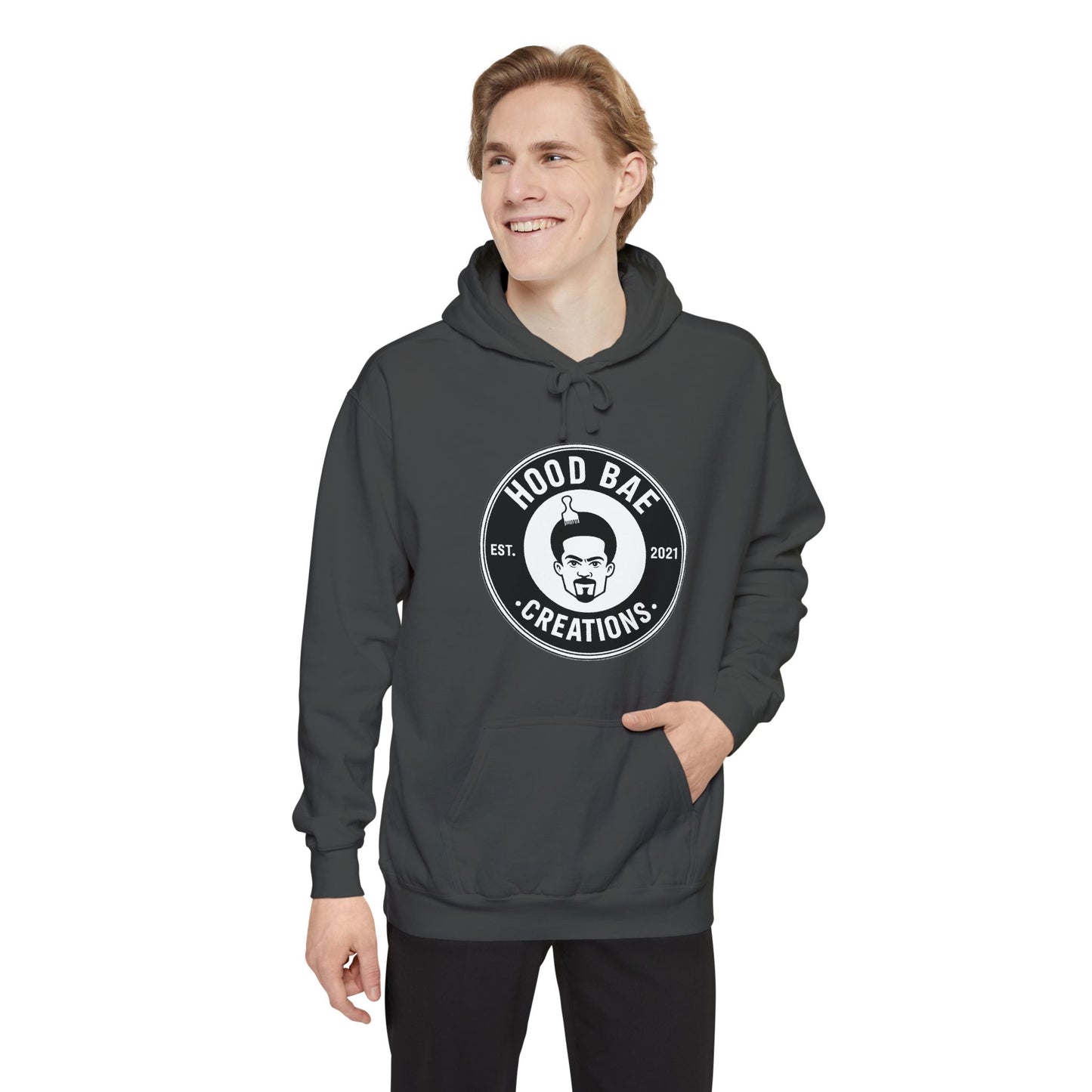 Men’s Hoodie - 'Hood Bae Creations' Logo Pullover