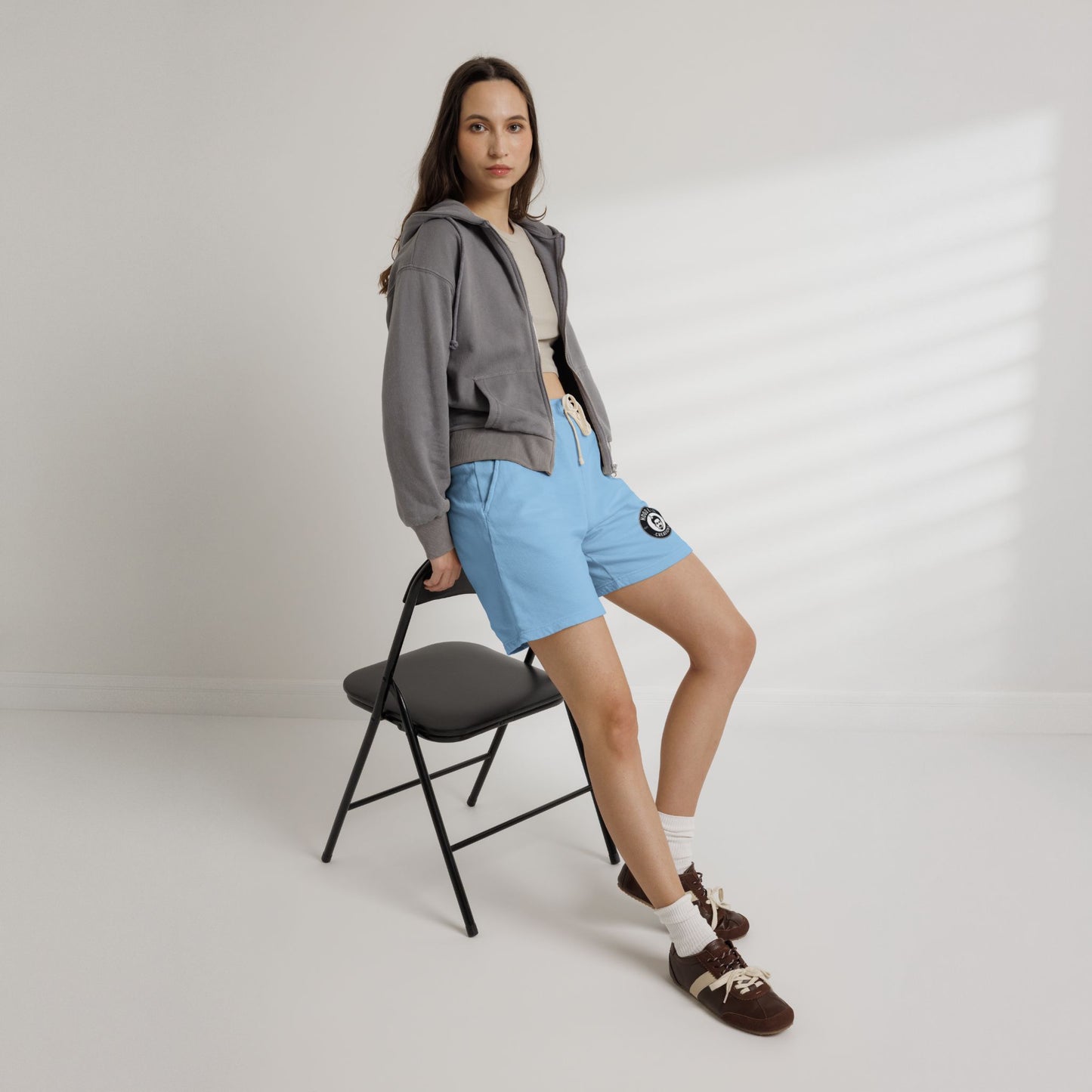 Hoodbae Fleece Sweat Shorts — Lightweight Garment-Dyed Lounge Shorts with Small with Logo