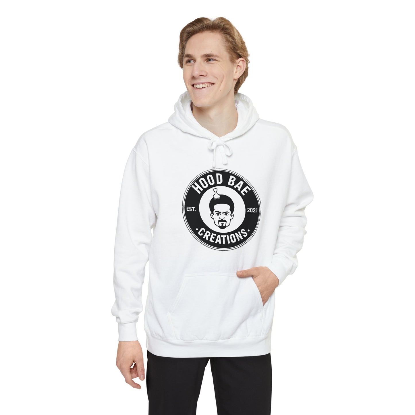 Men’s Hoodie - 'Hood Bae Creations' Logo Pullover