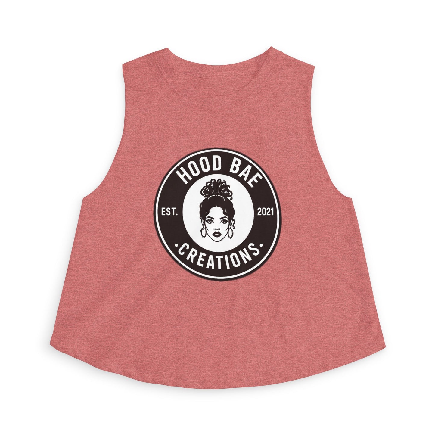 HoodBae Creations Crop Top — Women's Logo Tank, Afro Chic Graphic Top