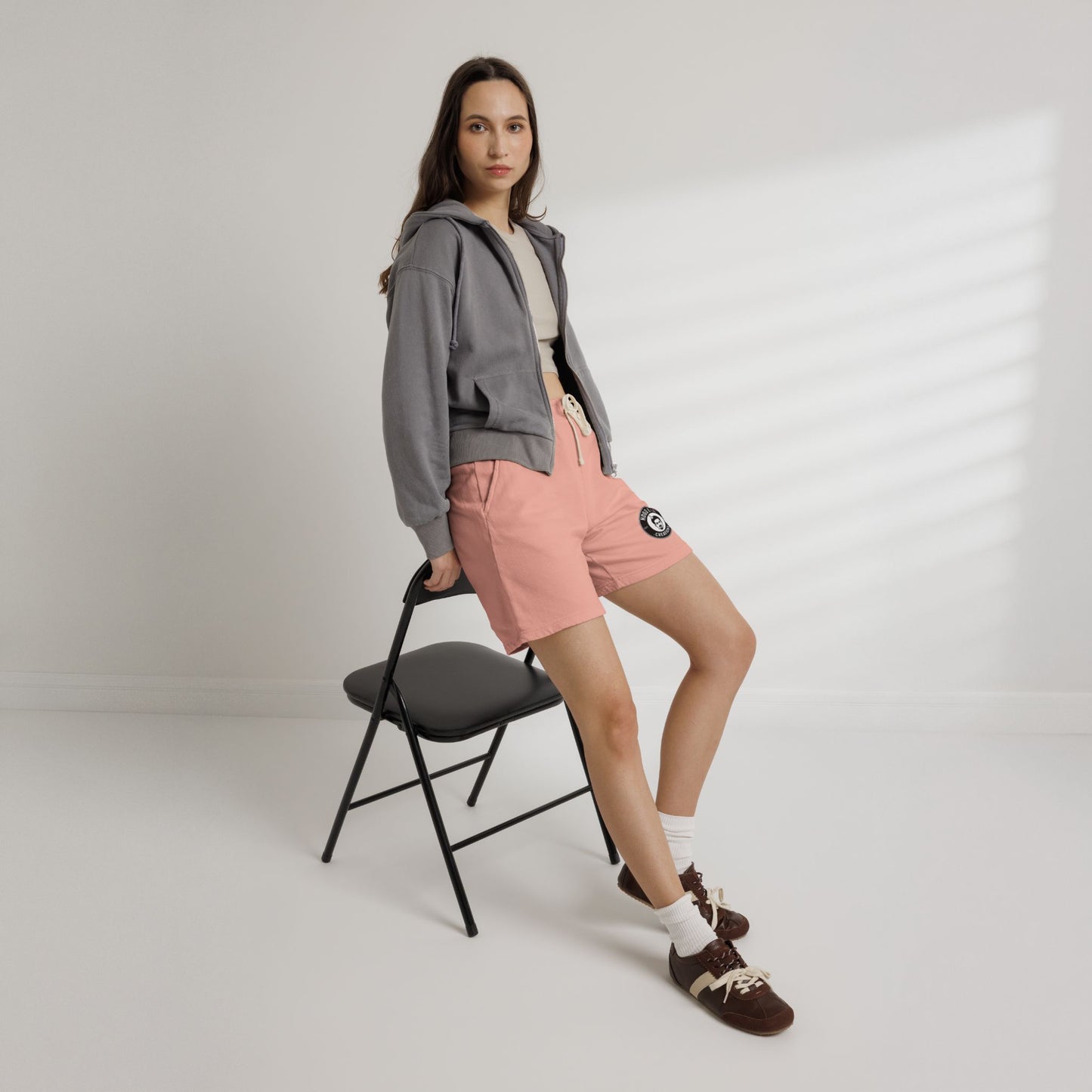 Hoodbae Fleece Sweat Shorts — Lightweight Garment-Dyed Lounge Shorts with Small with Logo