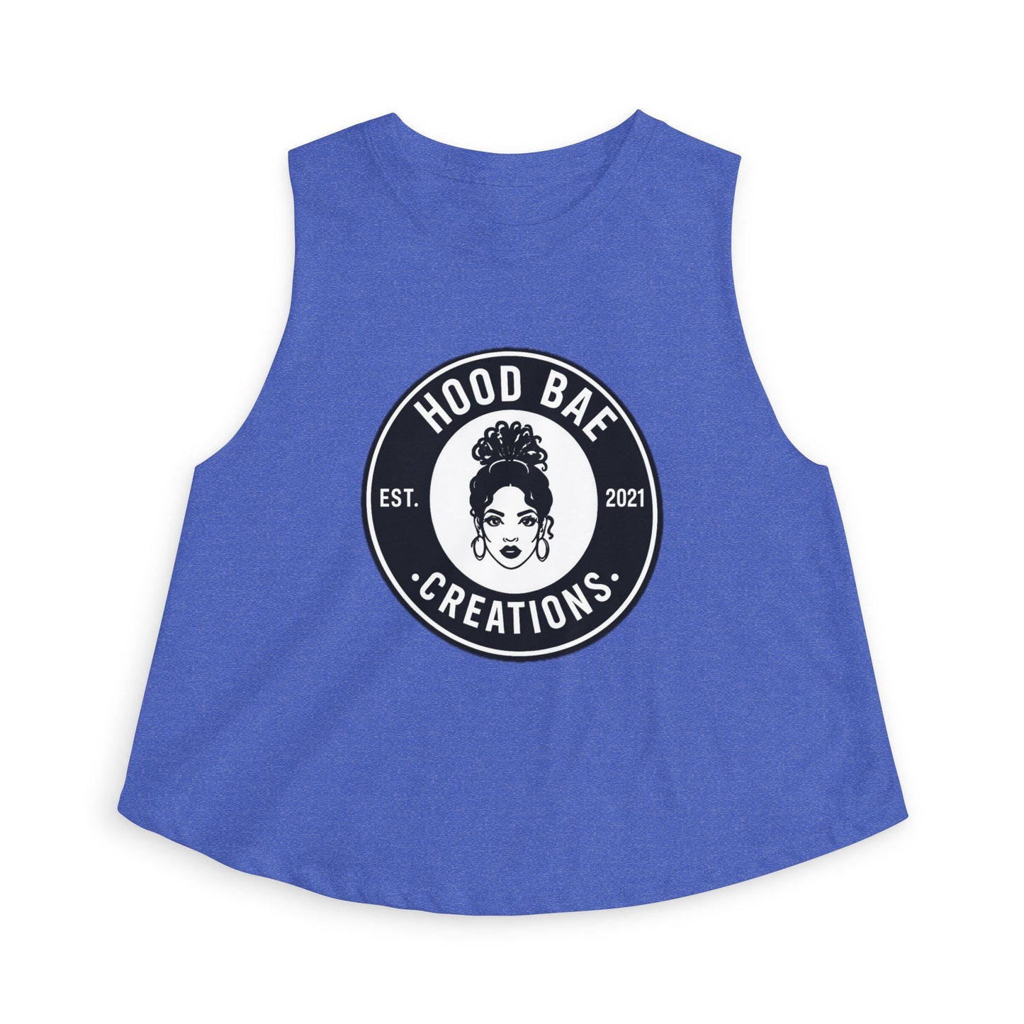 HoodBae Creations Crop Top — Women's Logo Tank, Afro Chic Graphic Top