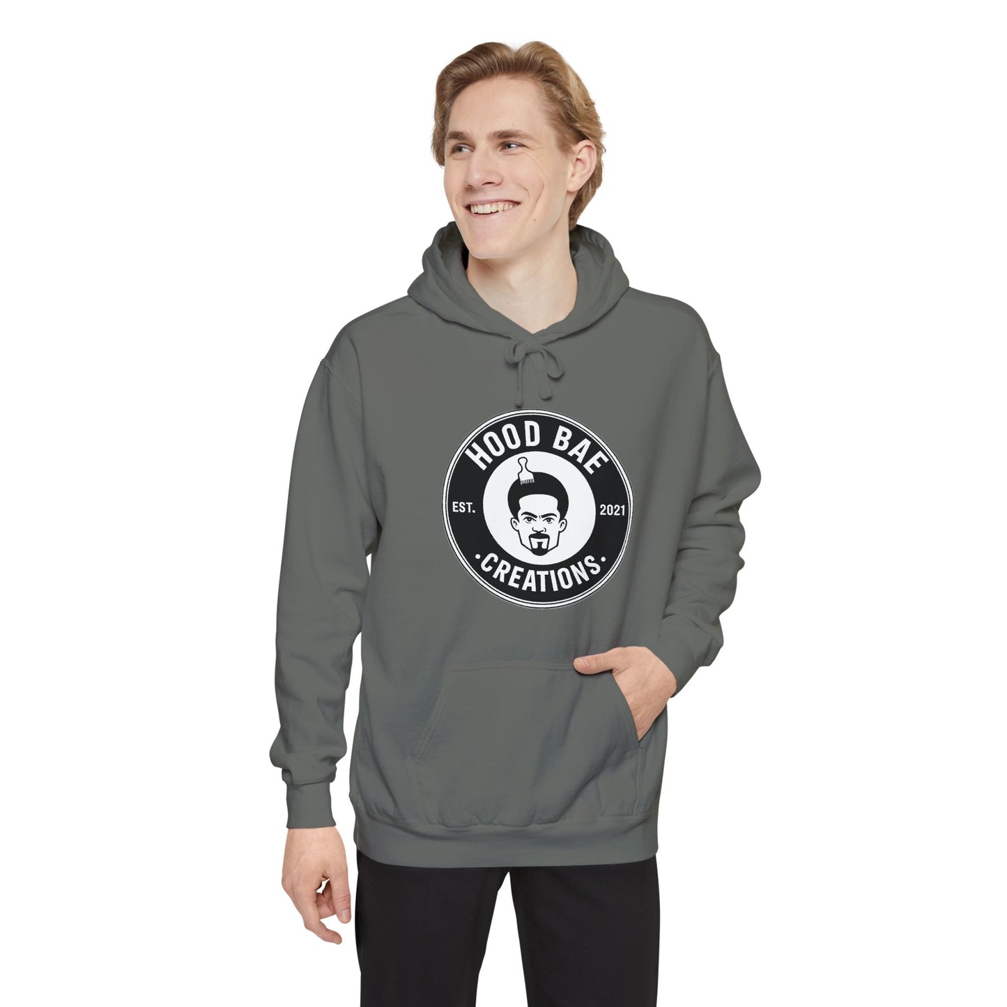 Men’s Hoodie - 'Hood Bae Creations' Logo Pullover
