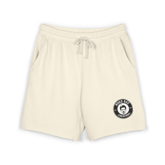 Hoodbae Fleece Sweat Shorts — Lightweight Garment-Dyed Lounge Shorts with Small with Logo