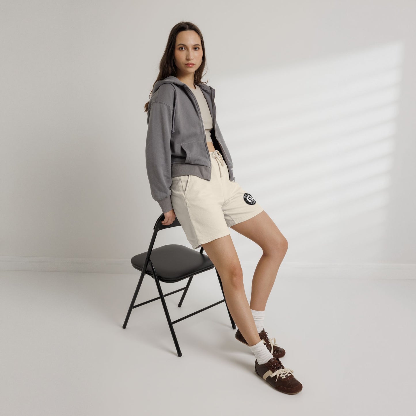 Hoodbae Fleece Sweat Shorts — Lightweight Garment-Dyed Lounge Shorts with Small with Logo