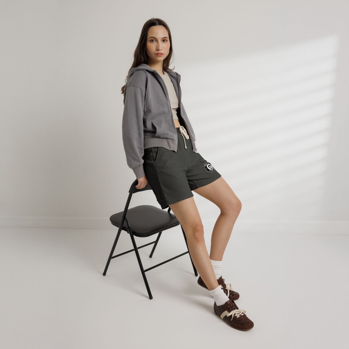 Hoodbae Fleece Sweat Shorts — Lightweight Garment-Dyed Lounge Shorts with Small with Logo